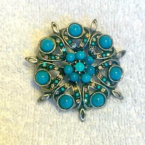 Vintage turquoise brooch